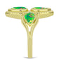 Anillo de Plata Bañada en Oro con Ópalo Verde Etíope de Lega Dembi