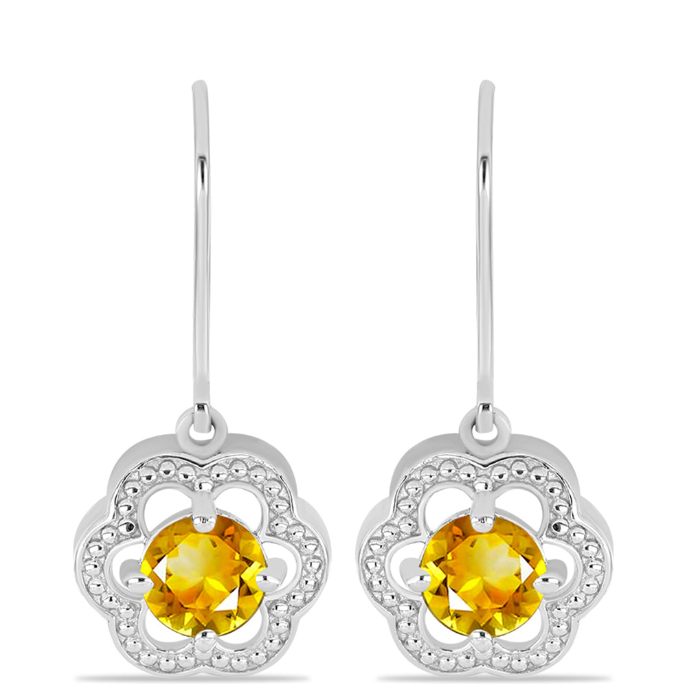 Pendientes de Plata con Citrino de los Montes Urales