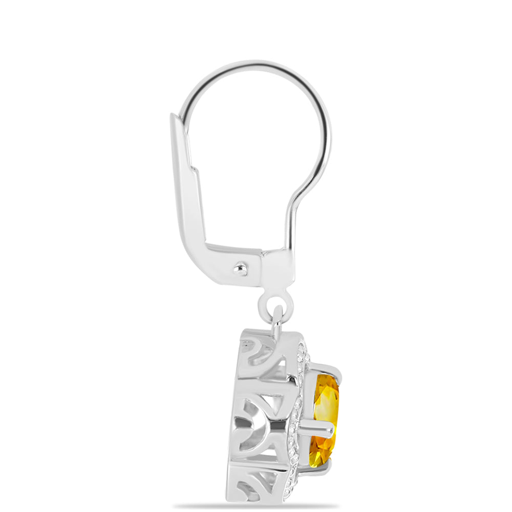 Pendientes de Plata con Citrino de los Montes Urales 2 