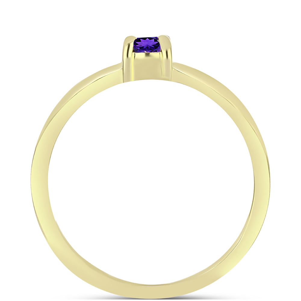 Anillo de Plata Bañada en Oro con Amatista de Marruecos 2 