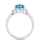 Anillo de Plata con Topacio Azul Suizo y Topacio Blanco