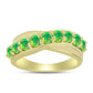 Anillo de Plata Bañada en Oro con Ópalo Verde Etíope de Lega Dembi