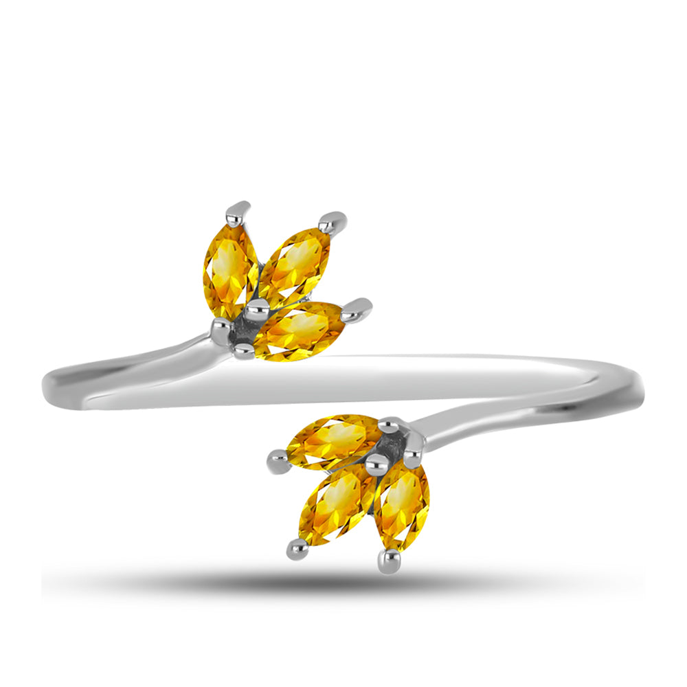 Anillo de Plata con Citrino de los Montes Urales 1 