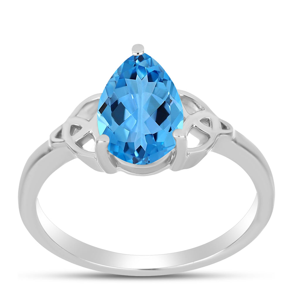 Anillo de Plata con Topacio Azul Suizo 3 