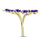 Anillo de Plata Bañada en Oro con Amatista de Marruecos y Topacio Blanco