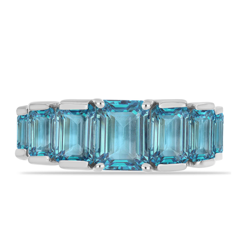 Anillo de Plata con Topacio Azul Suizo 1 