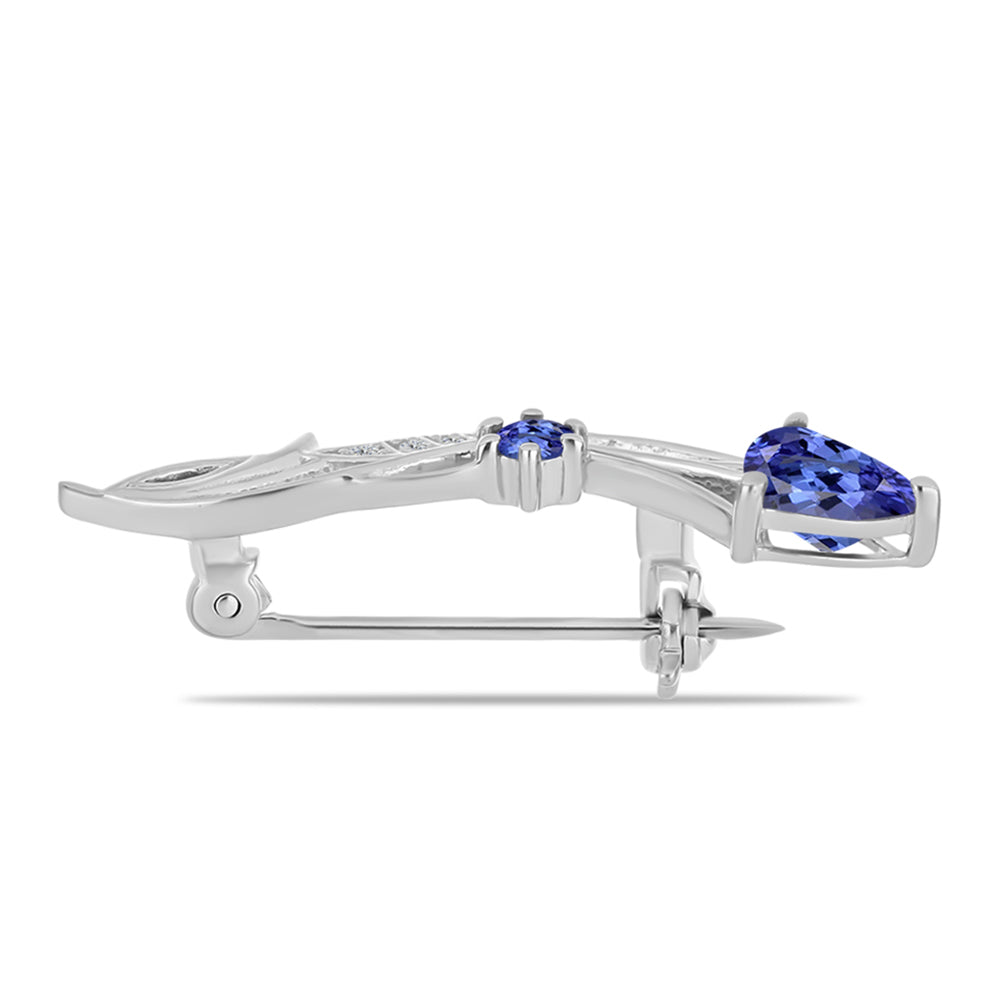 Broche de Plata con Tanzanita AAA 2 