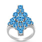 Anillo de Plata con Topacio Azul Suizo