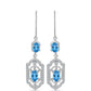 Pendientes de Plata con Topacio Azul Suizo y Topacio Blanco
