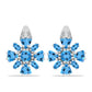Pendientes de Plata con Topacio Azul Suizo y Topacio Blanco