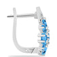 Pendientes de Plata con Topacio Azul Suizo y Topacio Blanco