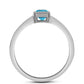 Anillo de Plata con Topacio Azul Suizo