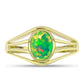 Anillo de Plata Bañada en Oro con Ópalo Verde Etíope de Lega Dembi