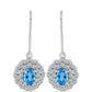 Pendientes de Plata con Topacio Azul Suizo y Topacio Blanco