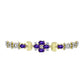 Pulsera de Plata Bañada en Oro con Amatista de Marruecos y Topacio Blanco