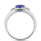 Anillo de Plata con Tanzanita AAA y Topacio Blanco