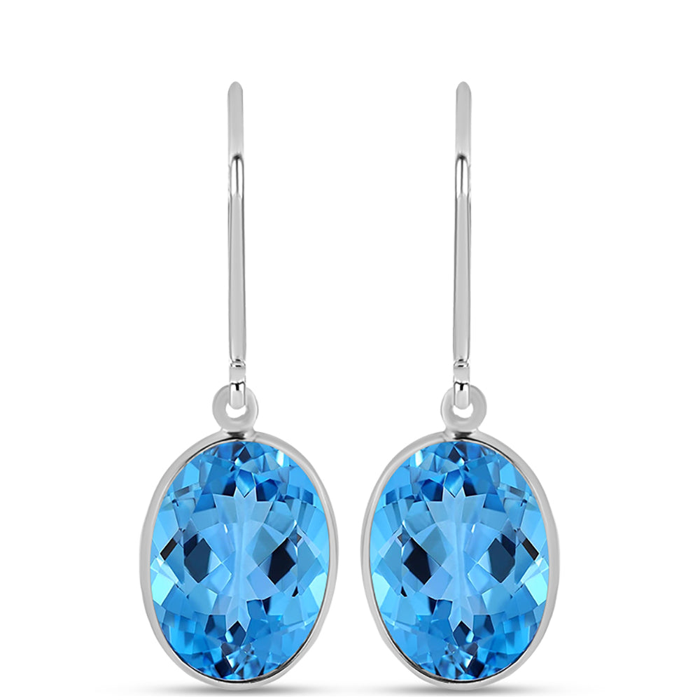 Pendientes de Plata con Topacio Azul Suizo 1 