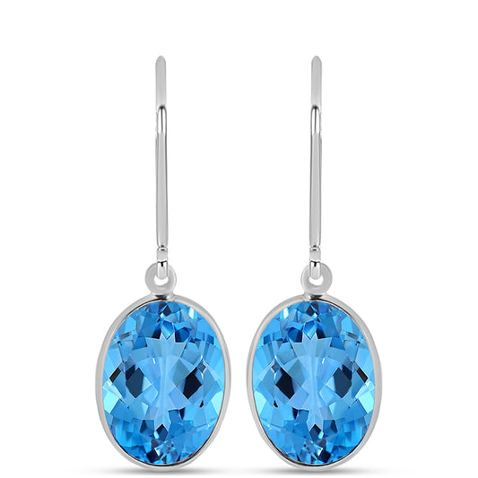 Pendientes de Plata con Topacio Azul Suizo