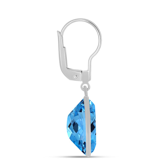 Pendientes de Plata con Topacio Azul Suizo