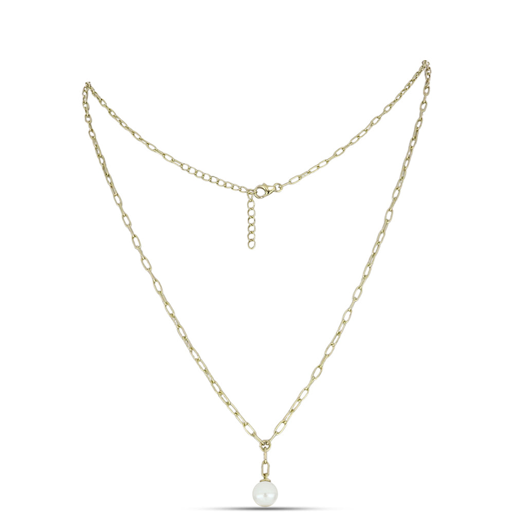 Collar de Plata Bañada en Oro con Madreperla 1 