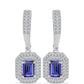 Pendientes de Plata con Tanzanita AAA y Topacio Blanco