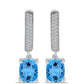 Pendientes de Plata con Topacio Azul Suizo y Topacio Blanco