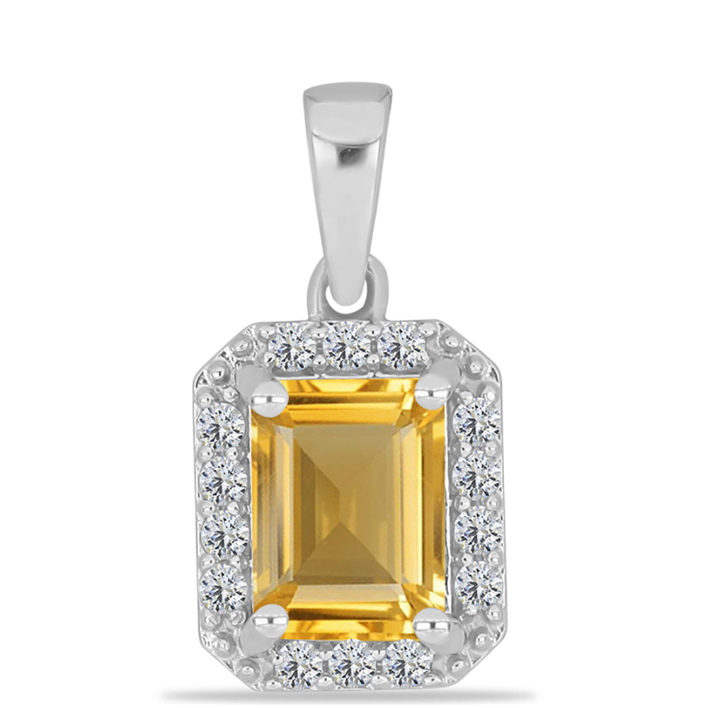 Colgante de Plata con Citrino de los Montes Urales y Topacio Blanco 1 