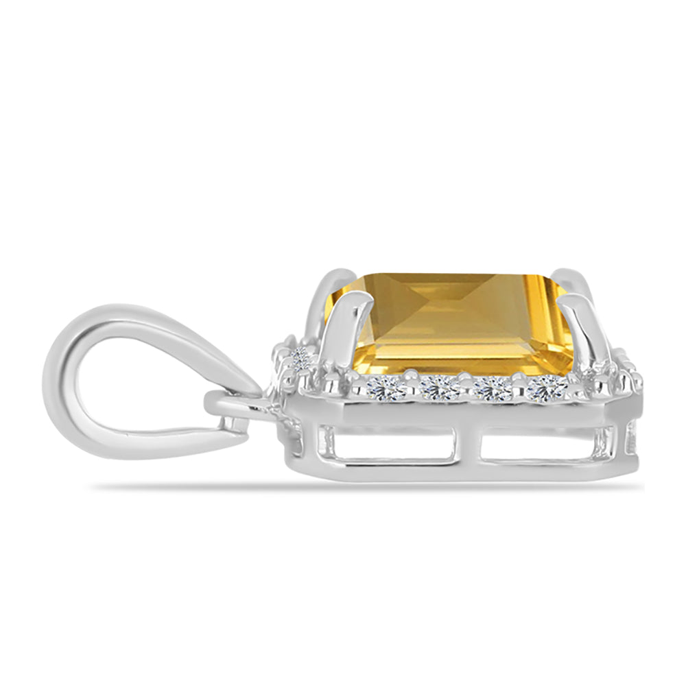 Colgante de Plata con Citrino de los Montes Urales y Topacio Blanco 2 