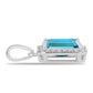 Colgante de Plata con Topacio Azul Suizo y Topacio Blanco