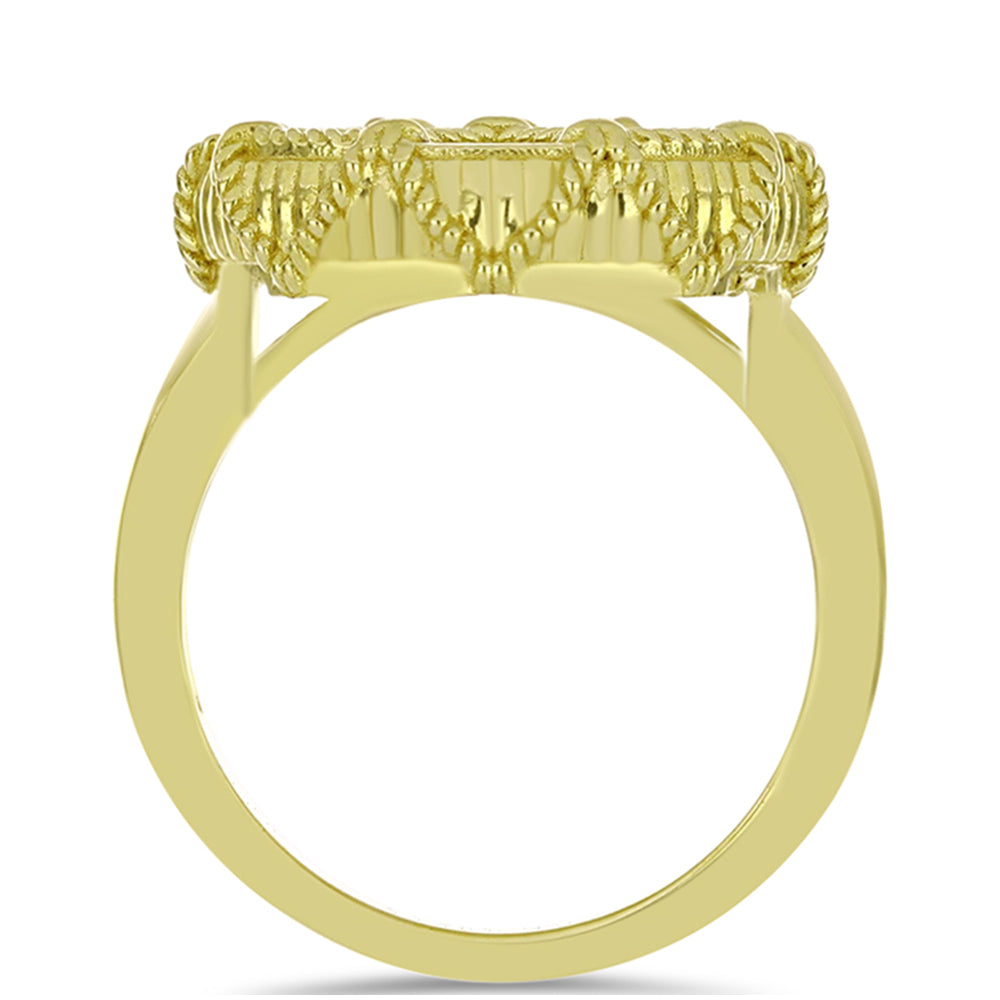 Anillo de Plata Bañada en Oro con Madreperla 2 