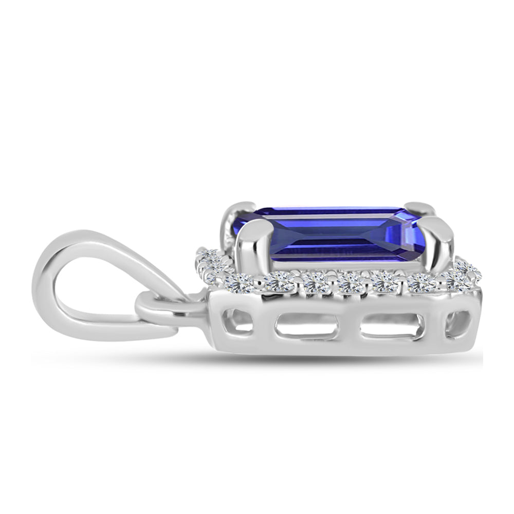 Colgante de Plata con Tanzanita AAA y Topacio Blanco 2 