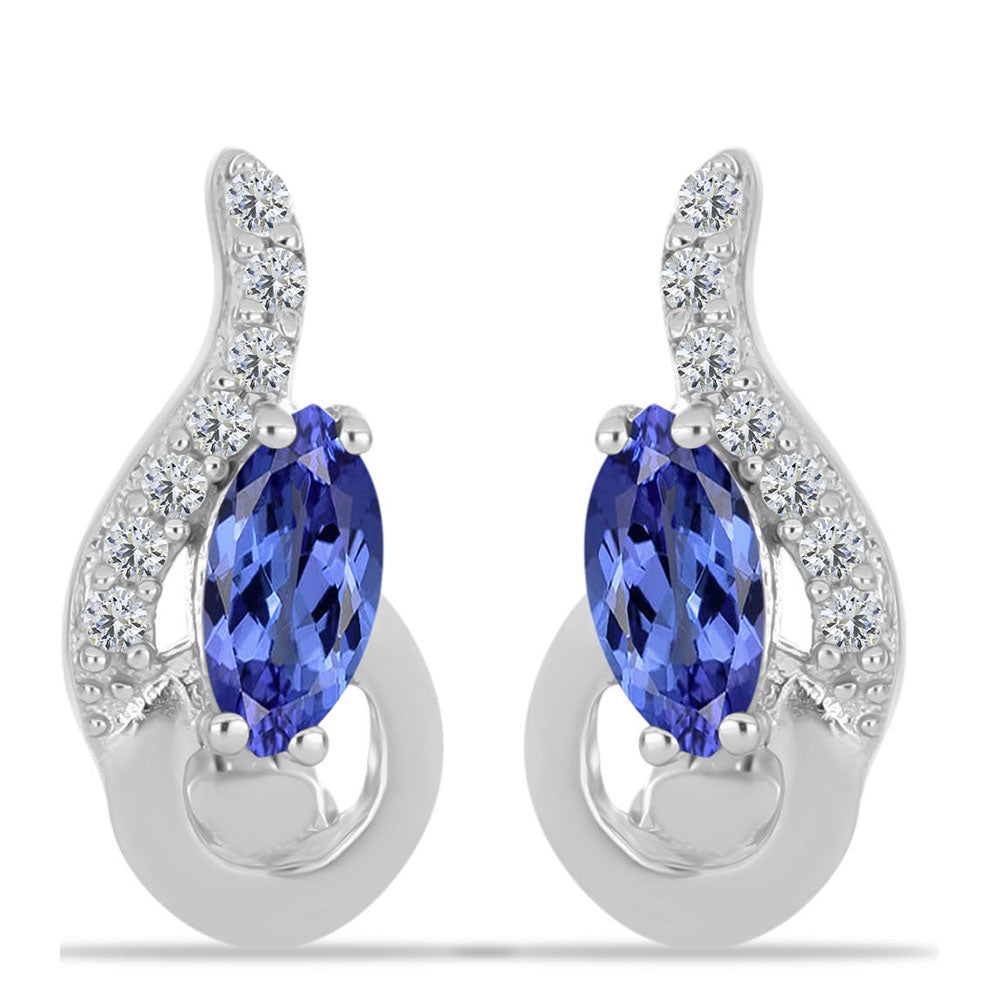 Pendientes de Plata con Tanzanita AAA y Topacio Blanco 1 