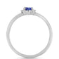 Anillo de Plata con Tanzanita AAA y Topacio Blanco