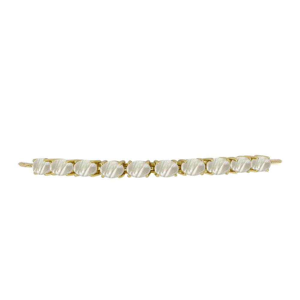 Pulsera de Plata Bañada en Oro con Madreperla 2 