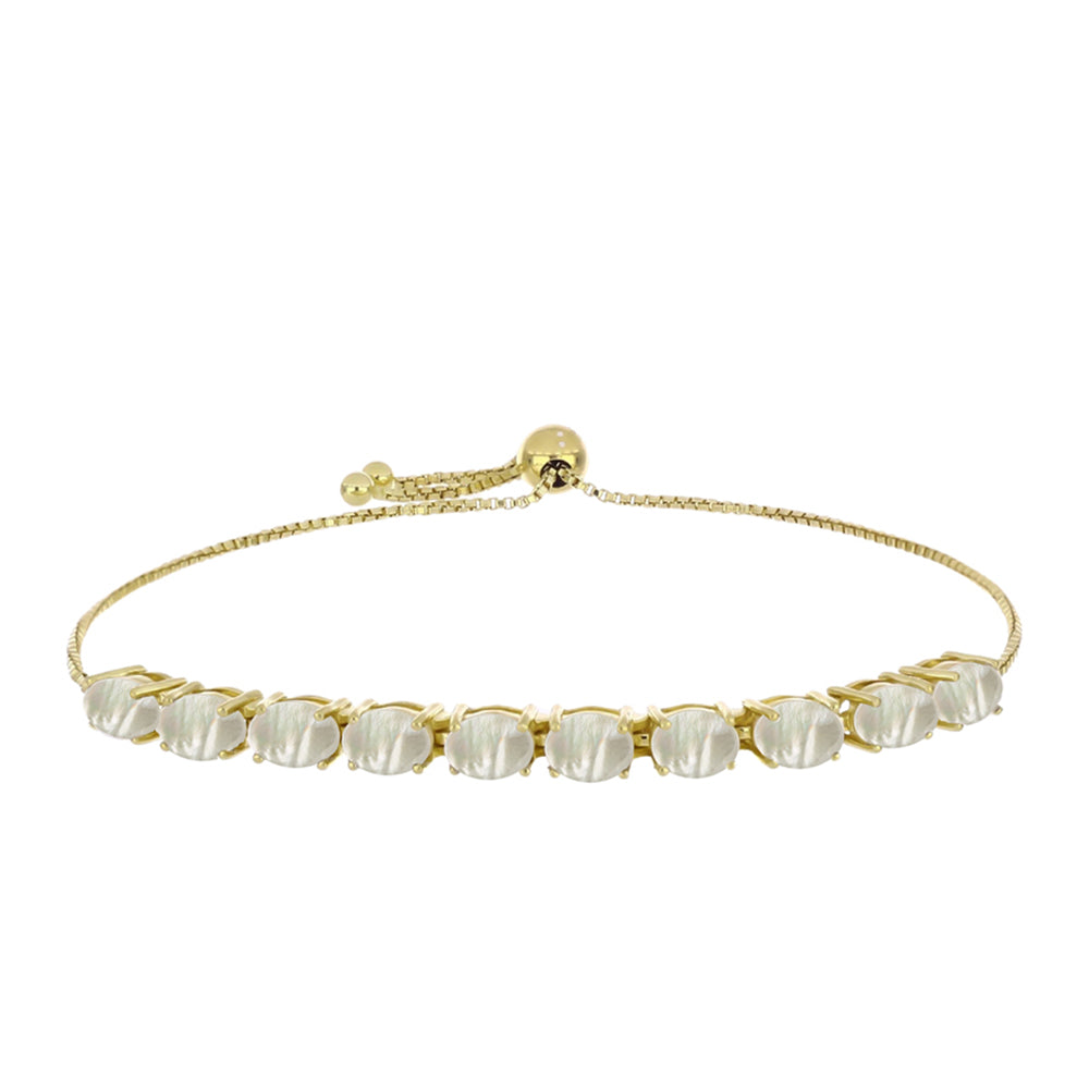 Pulsera de Plata Bañada en Oro con Madreperla 1 