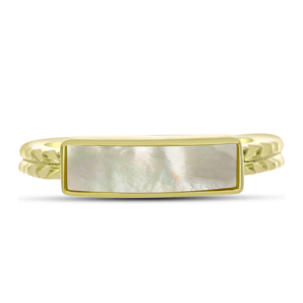 Anillo de Plata Bañada en Oro con Madreperla 1 