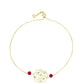 Pulsera de Plata Bañada en Oro con Rubí de Madagascar y Topacio Blanco