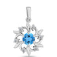 Colgante de Plata con Topacio Azul Suizo y Topacio Blanco