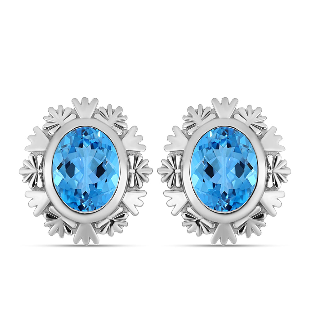 Pendientes de Plata con Topacio Azul Suizo 1 