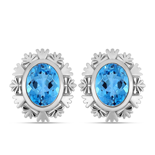 Pendientes de Plata con Topacio Azul Suizo