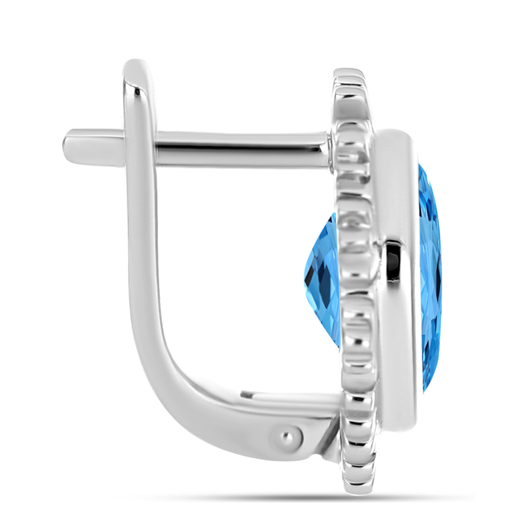 Pendientes de Plata con Topacio Azul Suizo 2 
