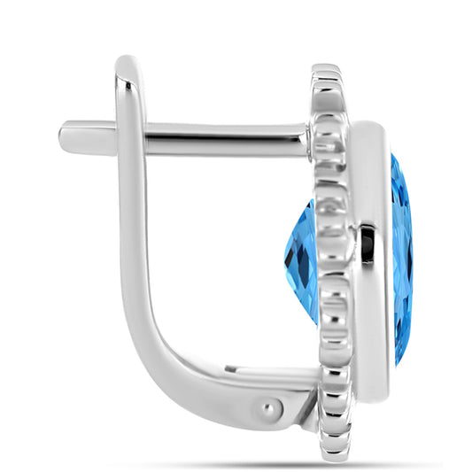 Pendientes de Plata con Topacio Azul Suizo