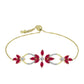 Pulsera de Plata Bañada en Oro con Rubí de Madagascar y Topacio Blanco