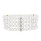 Pulsera de Plata Bañada en Oro con Perla de Agua Dulce y Topacio Blanco