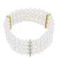 Pulsera de Plata Bañada en Oro con Perla de Agua Dulce y Topacio Blanco