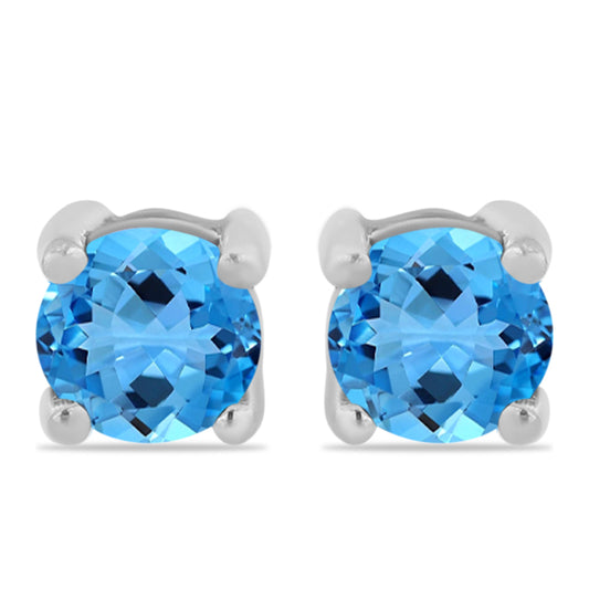 Pendientes de Plata con Topacio Azul Suizo