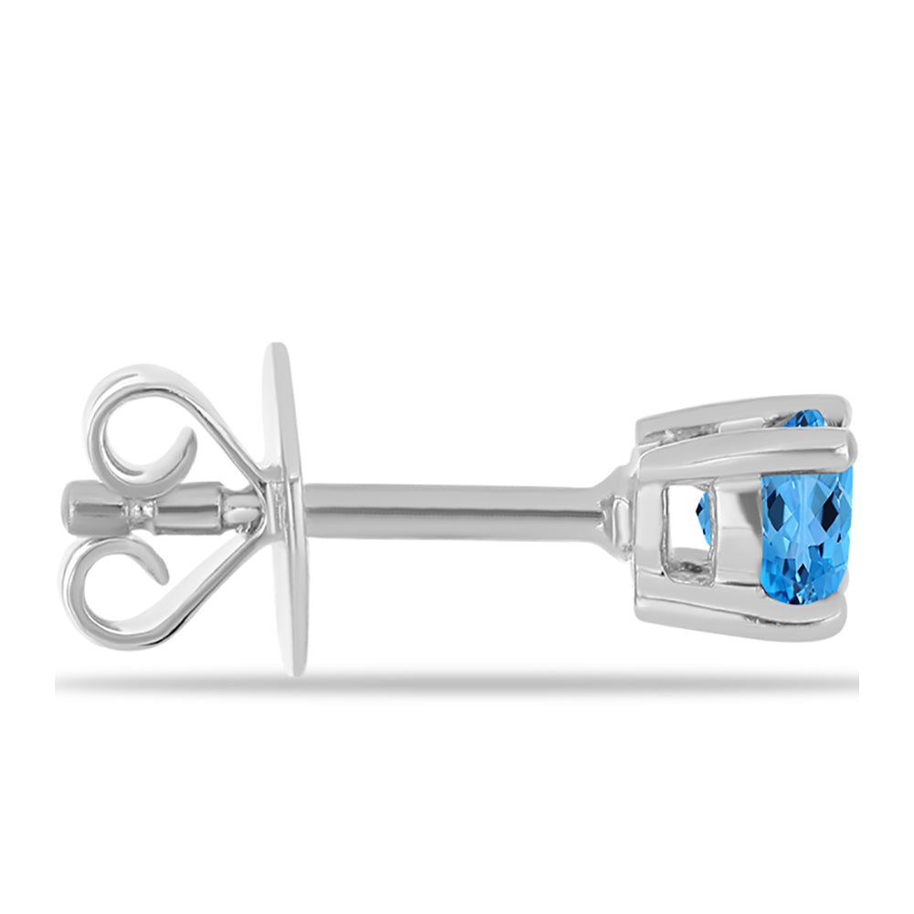Pendientes de Plata con Topacio Azul Suizo
