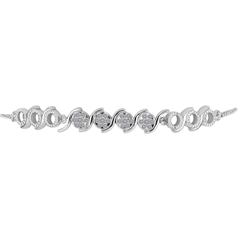 Pulsera de Plata con Diamante blanco 2 
