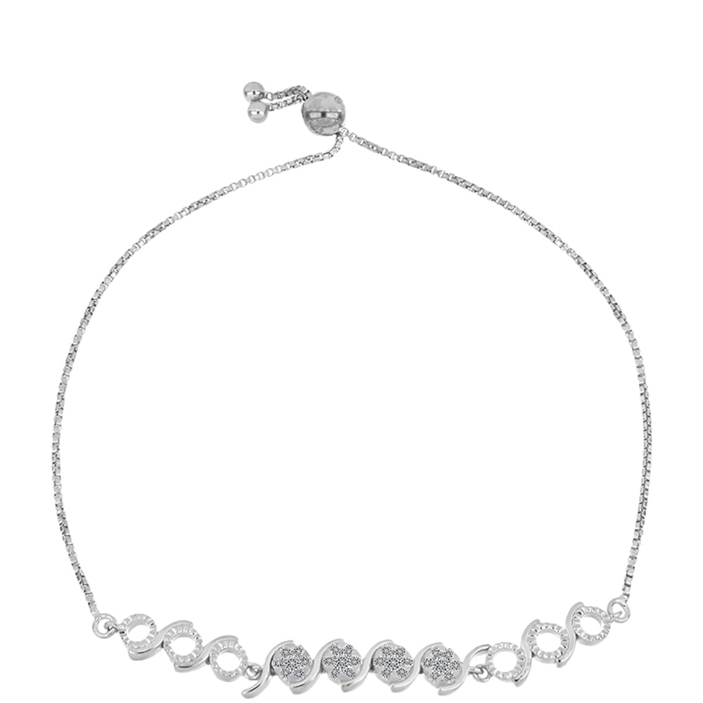 Pulsera de Plata con Diamante blanco 1 