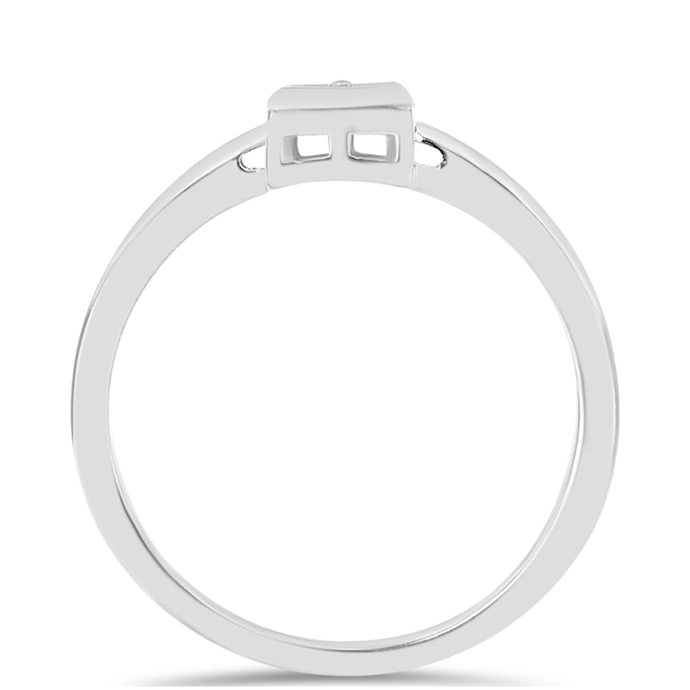 Anillo de Plata con Diamante blanco 2 